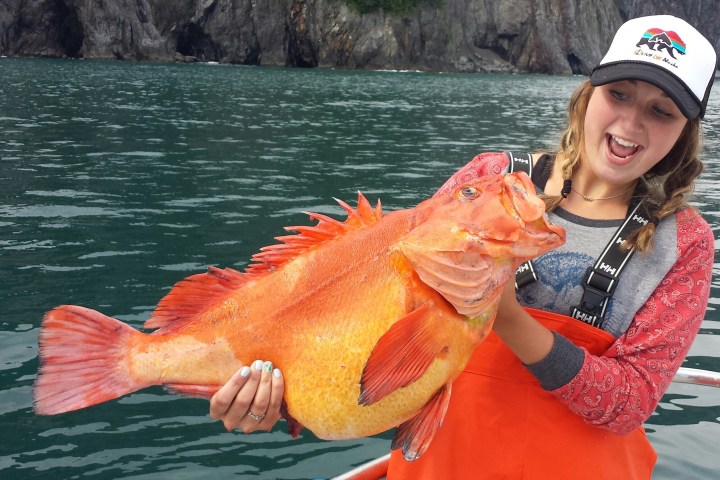 a person holding a fish in the water