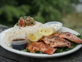 a plate of food on a table